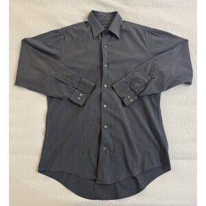 Banana Republic Stretch Mens Medium Gray Casual Button Up Dress Shirt